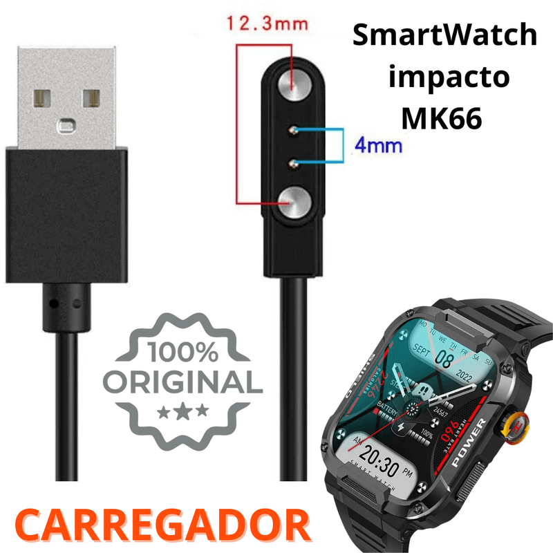 CARREGADOR SMARTWATCH IMPACTO MK66 ORIGINAL