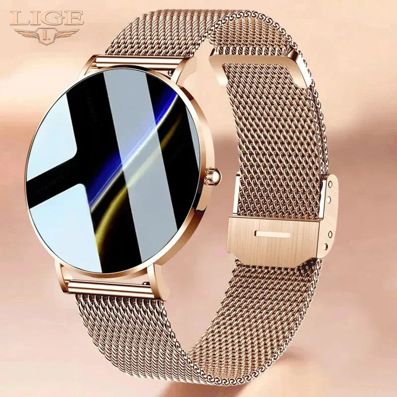LIGE-Ultra Smartwatch Fino Mulheres, HD Pixel Display AMOLED
