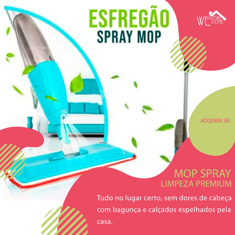 Mop Spray Fácil Limpeza de Piso Esfregão sem Esforço