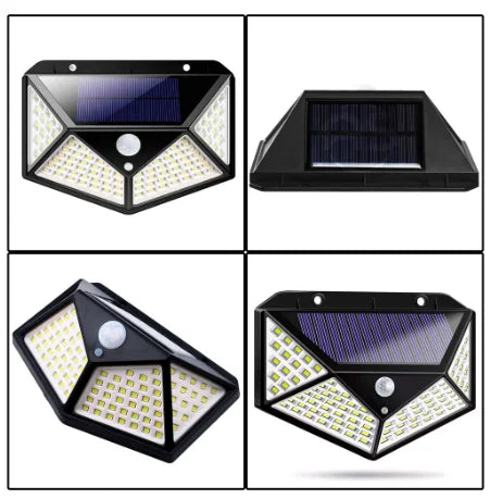 Luminária Solar de Parede 100 LEDs com Sensor de Movimento Lumimax