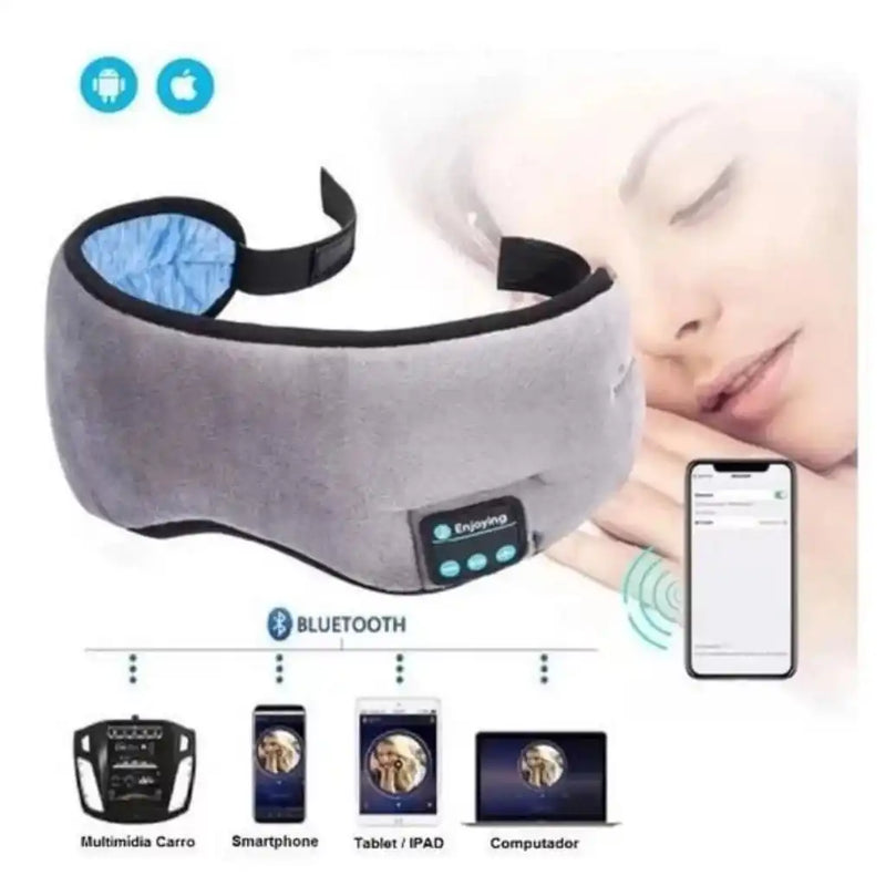 Máscara Tapa Olho Para Dormir Fone de Ouvido Bluetooth
